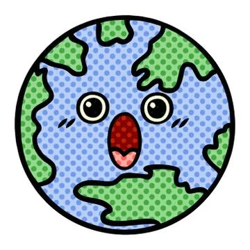 Comic book style cartoon planet earth Stock Illustration