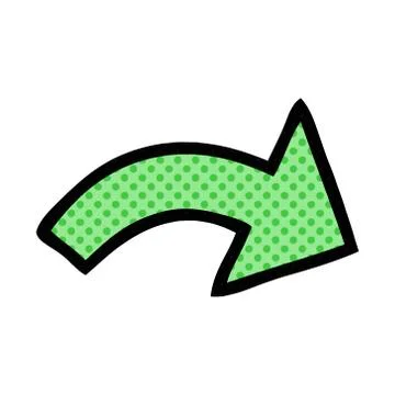 Comic book style cartoon pointing arrow Stockillustratie