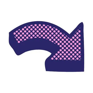 Comic book style cartoon of a pointing arrow in bright neon color Illustrazione stock