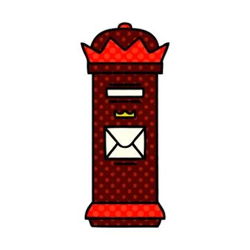 Comic book style cartoon post box Illustrazione stock