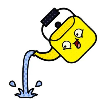 Comic book style cartoon pouring kettle Stock Illustration
