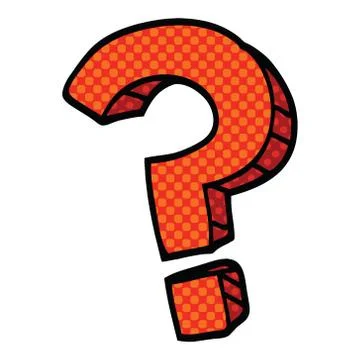 Comic book style cartoon question mark Stock Illustration