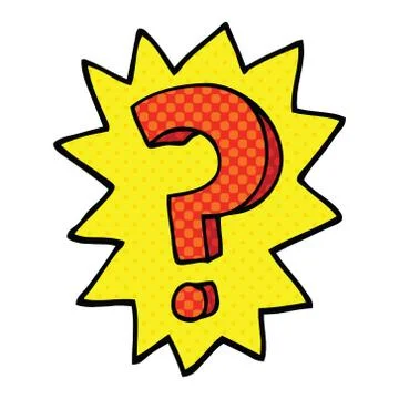 Comic book style cartoon question mark Stock Illustration