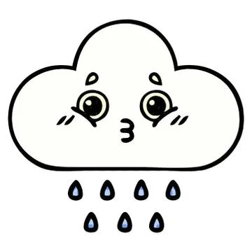 Comic book style cartoon rain cloud Stock Illustration