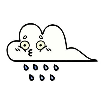 Comic book style cartoon rain cloud Stock Illustration