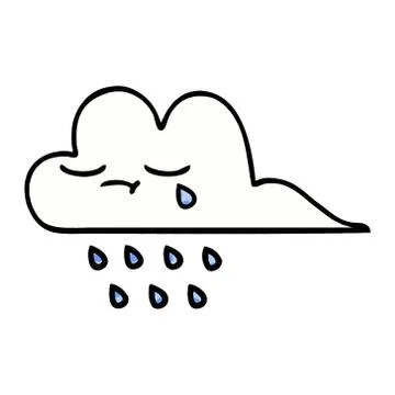 Comic book style cartoon rain cloud Stock Illustration