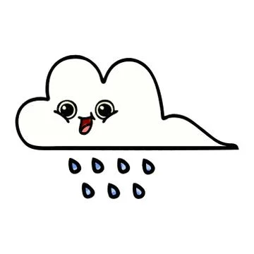 Comic book style cartoon rain cloud Stock Illustration