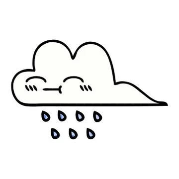 Comic book style cartoon rain cloud Stock Illustration