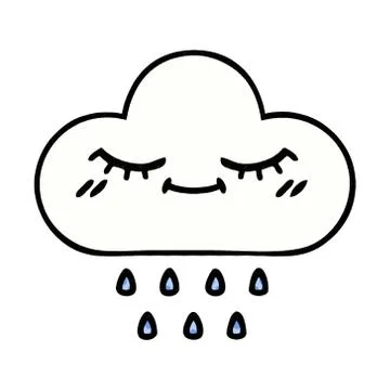 Comic book style cartoon rain cloud Stock Illustration