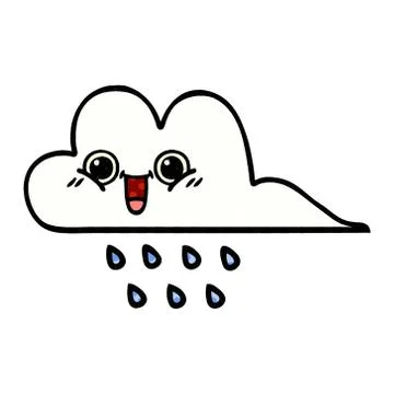 Comic book style cartoon rain cloud Stock Illustration