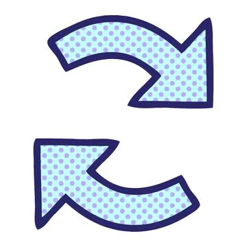Comic book style cartoon of a recycling arrows in bright neon color Stock Illustration