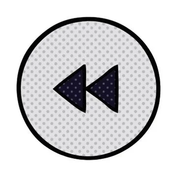 Comic book style cartoon rewind button 스톡 일러스트