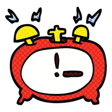 Comic book style cartoon ringing alarm clock Stock Illustration