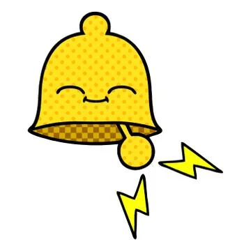 Comic book style cartoon ringing bell Stock Illustration
