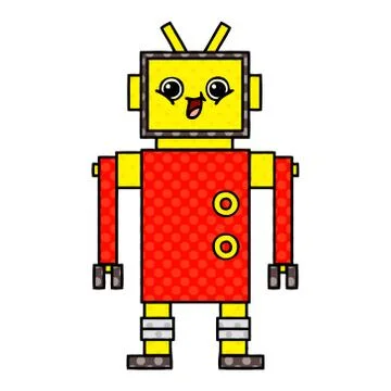 Comic book style cartoon robot Stock Illustration