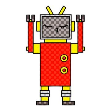 Comic book style cartoon robot Stock Illustration