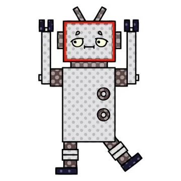 Comic book style cartoon robot Stock Illustration