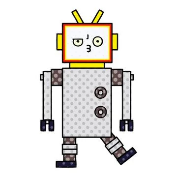 Comic book style cartoon robot Stock Illustration