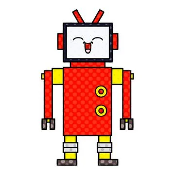 Comic book style cartoon robot Stock Illustration