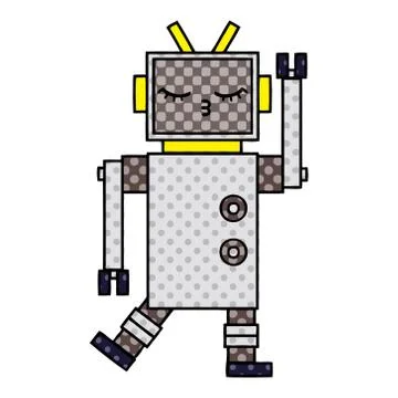 Comic book style cartoon robot Stock Illustration