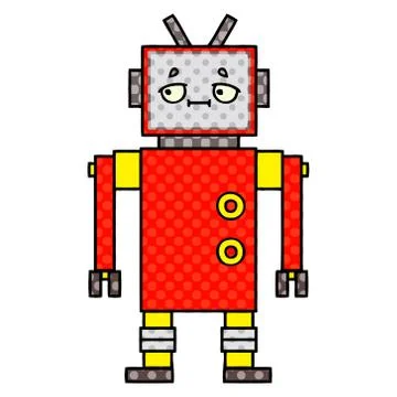 Comic book style cartoon robot Stock Illustration
