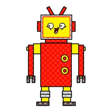 Comic book style cartoon robot Stock Illustration