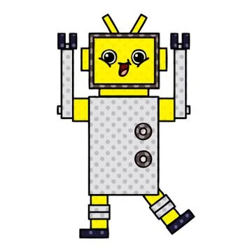 Comic book style cartoon robot Stock Illustration