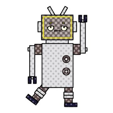Comic book style cartoon robot Stock Illustration