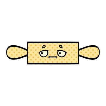 Comic book style cartoon rolling pin Stock Illustration
