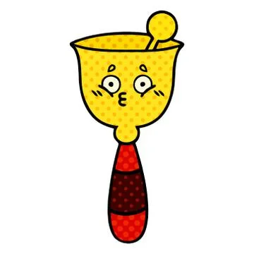 Comic book style cartoon school bell Stock Illustration
