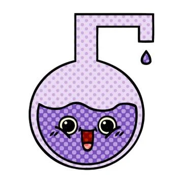 Comic book style cartoon science experiment Stock Illustration