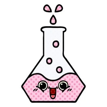 Comic book style cartoon science beaker Stock Illustration