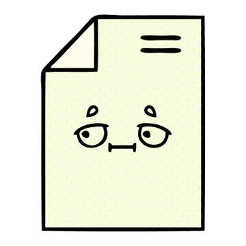 Comic book style cartoon sheet of paper Stock Illustration