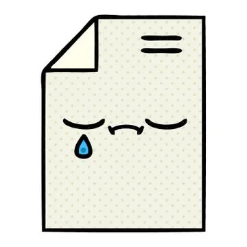 Comic book style cartoon sheet of paper Stock Illustration