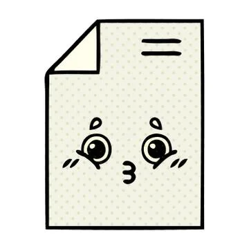 Comic book style cartoon sheet of paper Stock Illustration
