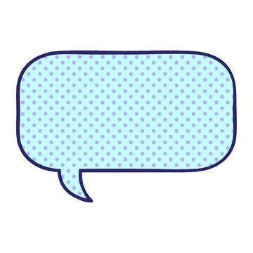 Comic book style cartoon of a speech bubble in bright neon color Illustration