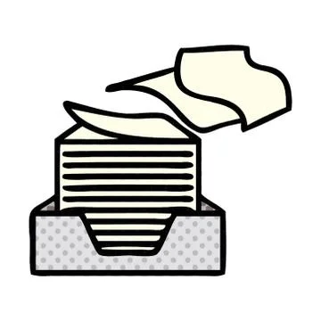 Comic book style cartoon stack of office papers Stock Illustration