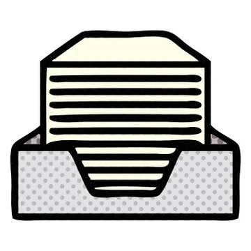 Comic book style cartoon stack of office papers Stock Illustration