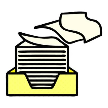 Comic book style cartoon stacked papers イラスト素材