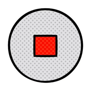 Comic book style cartoon stop button Stock Illustration