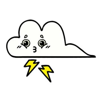 Comic book style cartoon storm cloud Stock Illustration