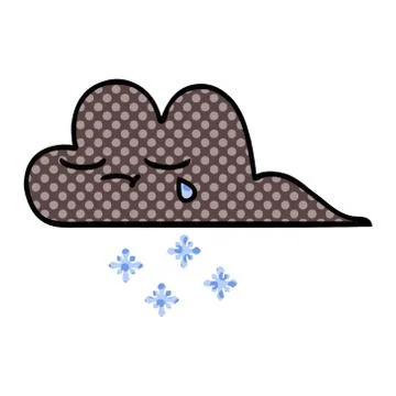 Comic book style cartoon storm snow cloud Stock Illustration