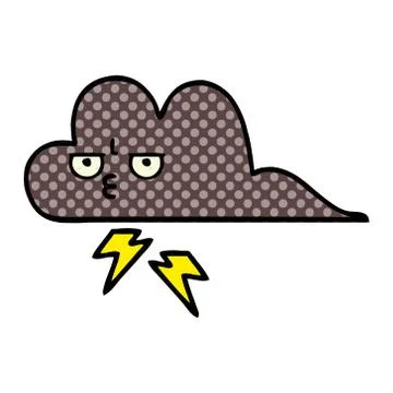 Comic book style cartoon storm cloud Stock Illustration