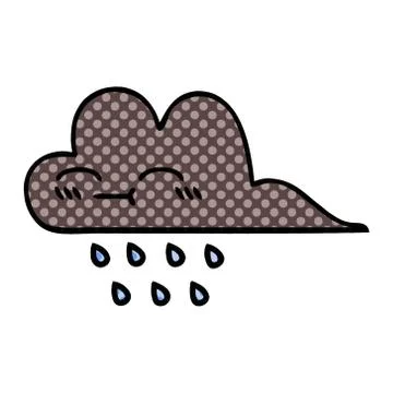 Comic book style cartoon storm rain cloud Stock Illustration