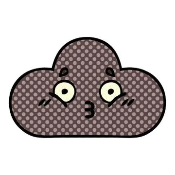 Comic book style cartoon storm cloud Illustrazione stock