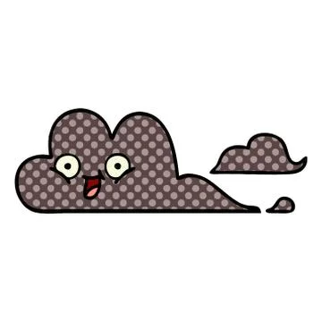 Comic book style cartoon storm cloud Stock Illustration