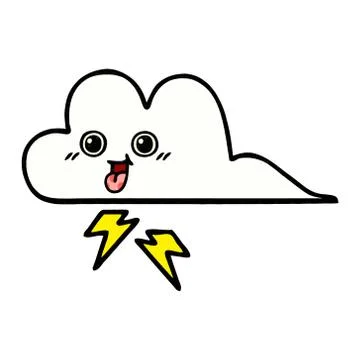 Comic book style cartoon storm cloud Stock Illustration