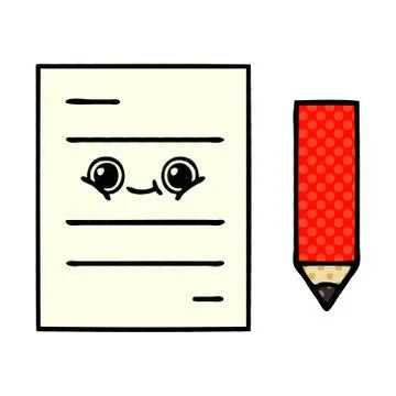 Comic book style cartoon test paper Stock Illustration