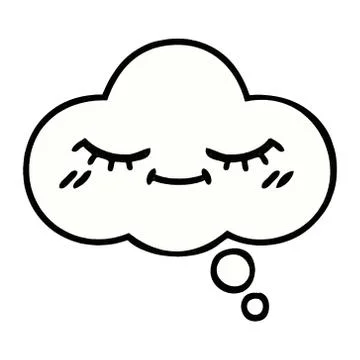 Comic book style cartoon thought bubble Stock Illustration