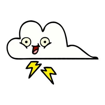 Comic book style cartoon thunder cloud Stock Illustration